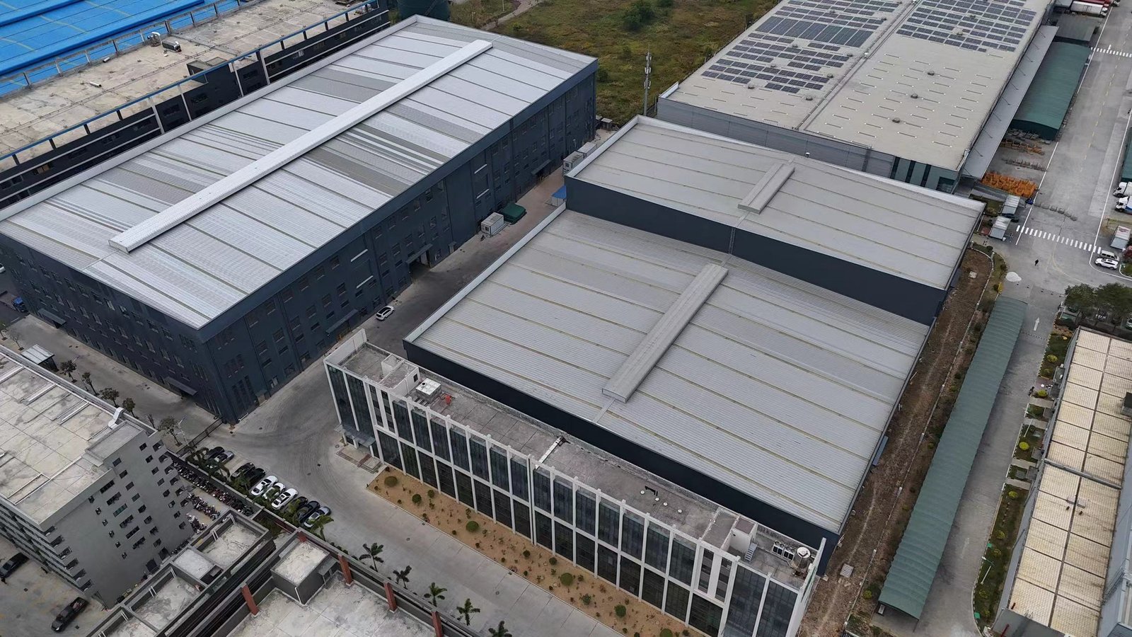 Aerial view of the Jinseed geomembrane factory in Zhaoqing, Guangdong