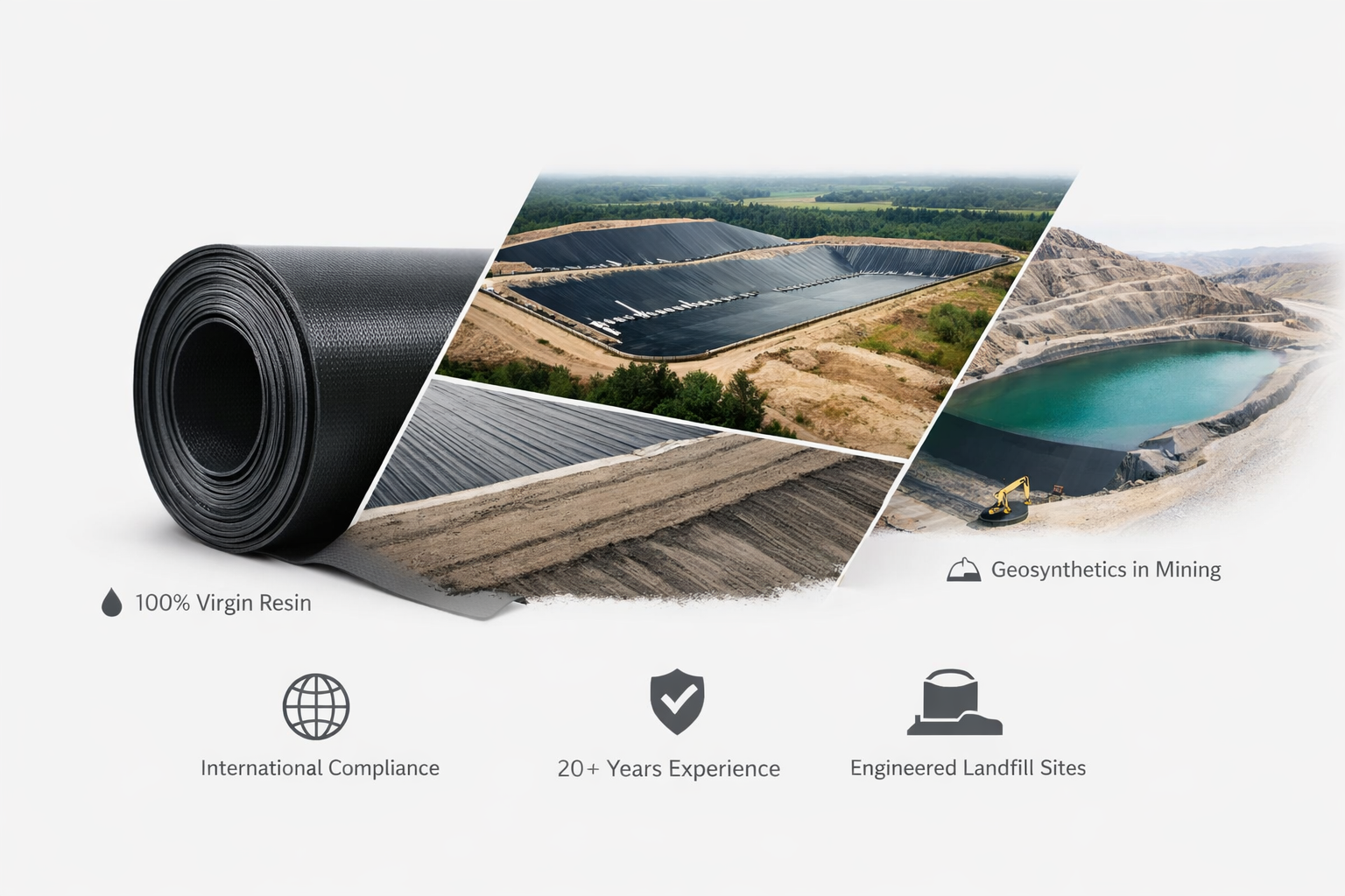 Large-scale installation of engineered geosynthetic liner systems for environmental containment and protection