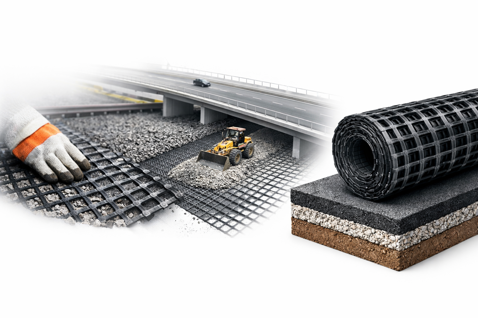 Highway stabilization project using 40/40 kN biaxial geogrid for foundation control