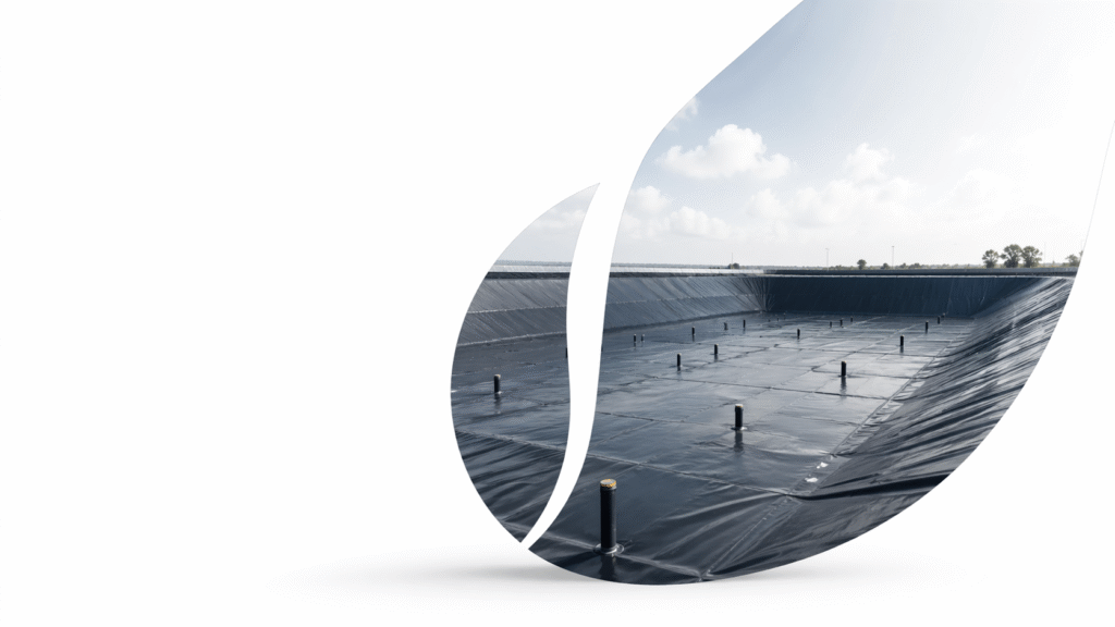 Municipal landfill expansion cell lined with HDPE geomembrane