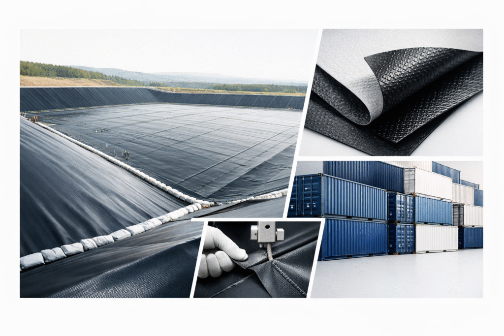 Smooth HDPE geomembrane base liner for municipal solid waste landfill