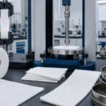 Laboratory equipment testing nonwoven geotextile tensile, puncture, opening size and water flow properties
