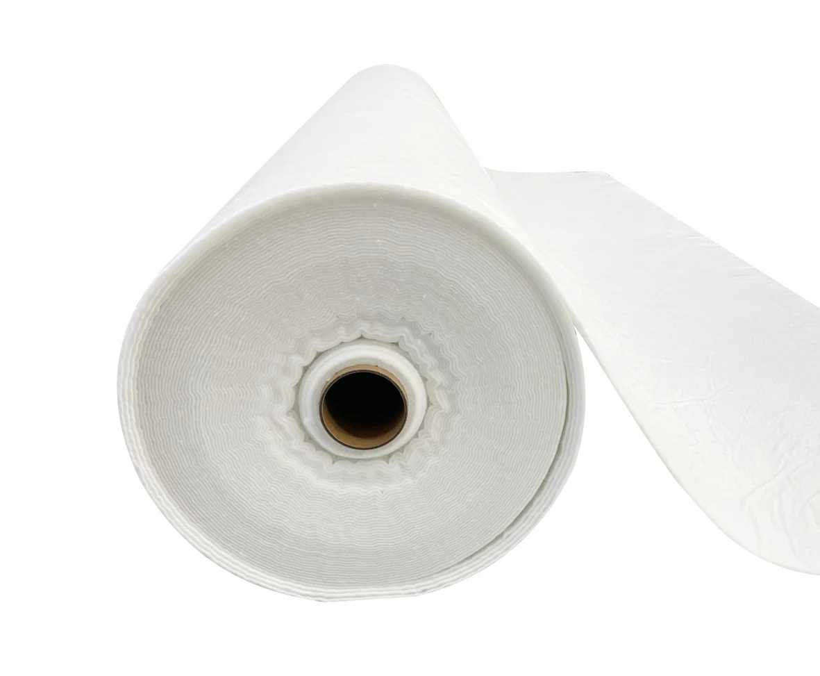White non-woven geotextile roll